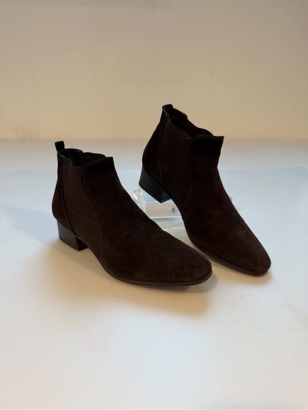 Aquatalia Dark Brown Suede Pointed Ankle Booties